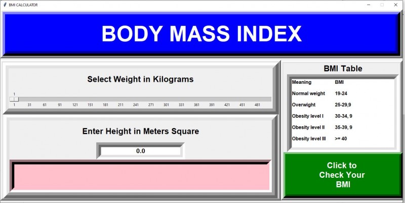 Body Mass Index Calculator Project In Python With Source Code And Report Kashipara