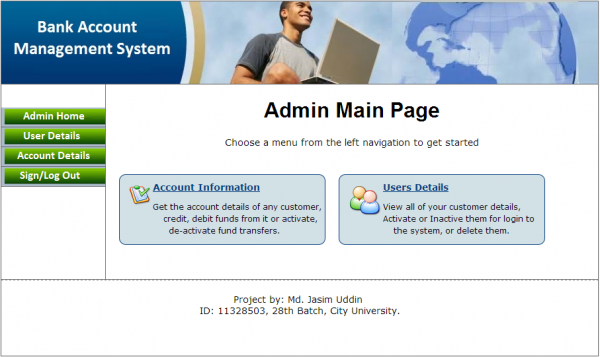 Free Download  Bank Account Management System Project  in 