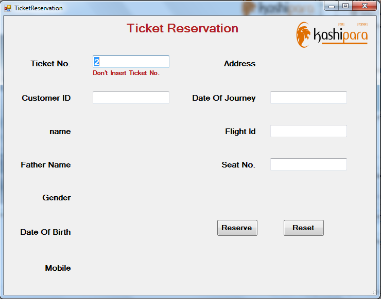 Free Download Airline Reservation System Project In Vb With Source Code And Database Ms Sql Server 2008 With Document Kashipara