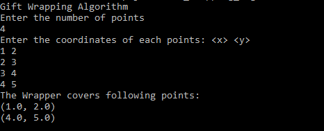 Java program to Program To Implement Gift Wrapping Algorithm In Two ...