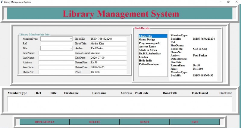 Library Management System Project In Python With Source Code And Report ...