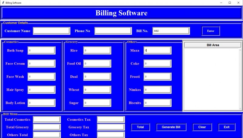 Billing Management System Project In Python With Source Code And Report ...