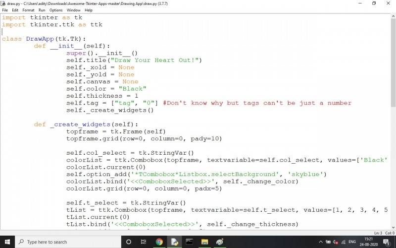 Download Drawing App Using Python Tinkter Project in Python with Source ...