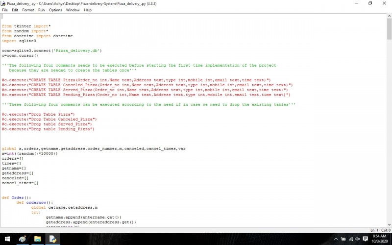 Pizza-delivery-System Using The Python - Tkinter Project in Python with ...