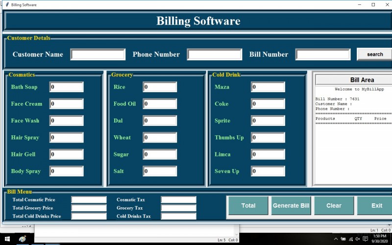 Download Real TIME Billing App Using The Python - Tkinter Project in ...