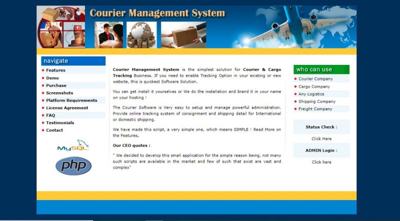 Courier Management System Project In Php With Source Code And Report