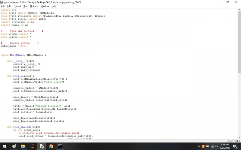 Python program to DAQ_Interface GUI App Using The Python - Tkinter ...