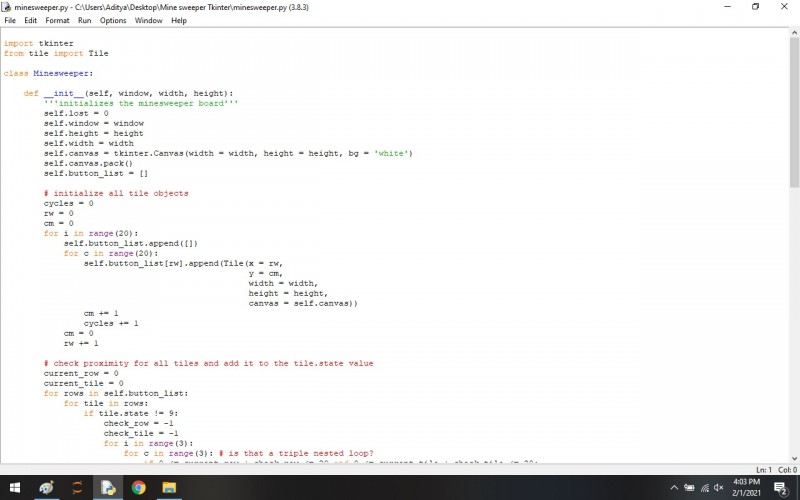Python program to Mine Sweeper App Using The Python - Tkinter - kashipara