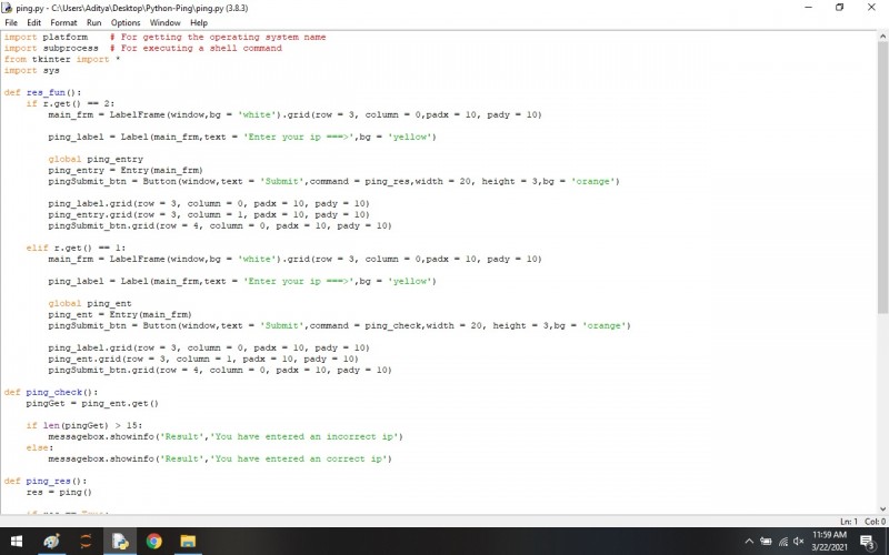 Python program to Python-Ping GUI App Using The Python - Tkinter ...