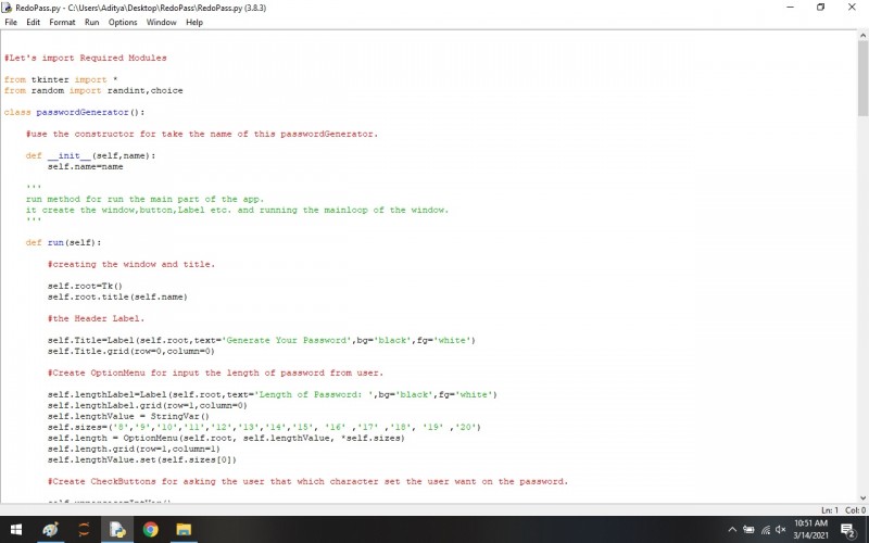 Python program to Redo Pass GUI App Using The Python - Tkinter - kashipara