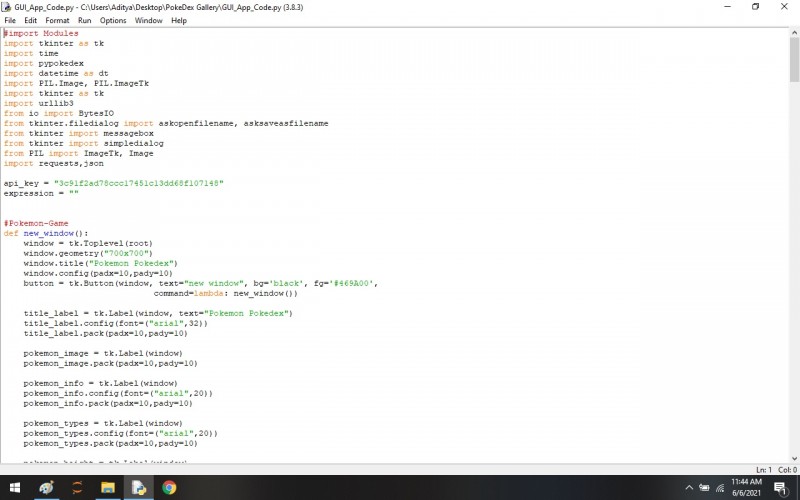 Python program to PokeDex Gallery Using Python -Tkinter - kashipara