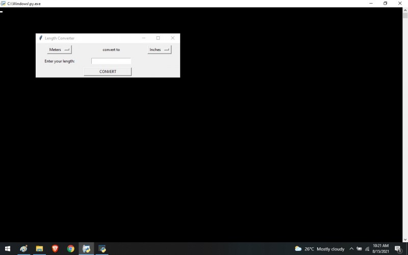 Python Program To Length Convertor Using Python Tkinter Kashipara