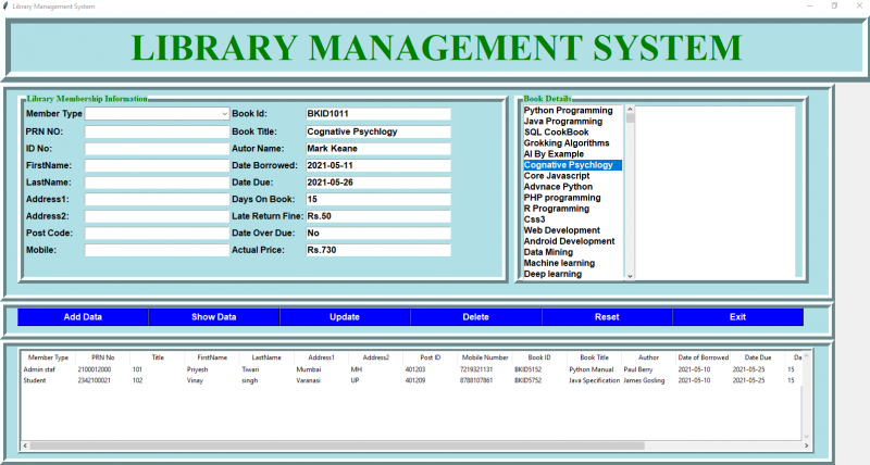 Library Management Project Project in Python with Source Code and ...