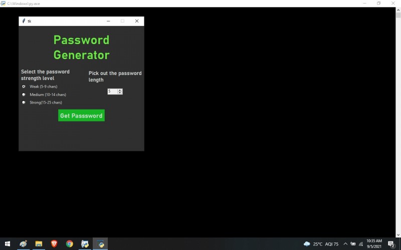 Python Program To Password-Generator Using Python -Tkinter - Kashipara