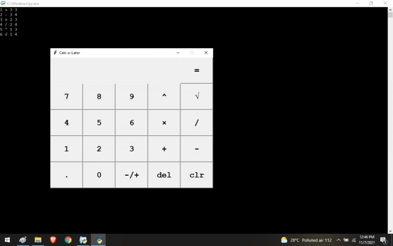 Python program to Basic Background Calculation Calci Using Python ...