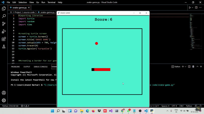 Final project report Snake Game in Python