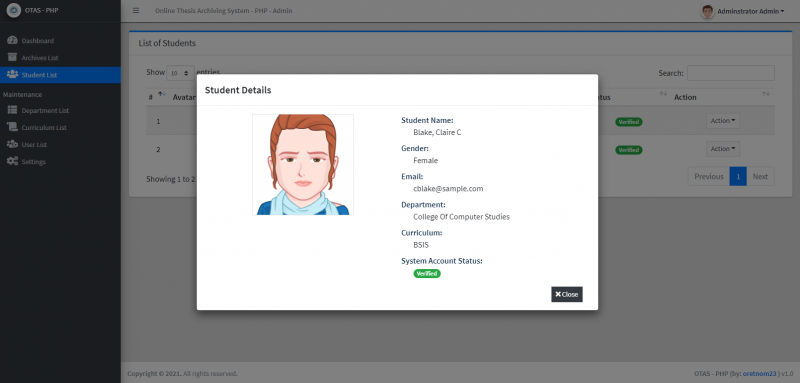 online thesis archiving system source code