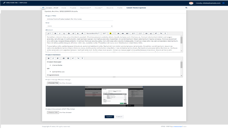 online thesis archiving system source code