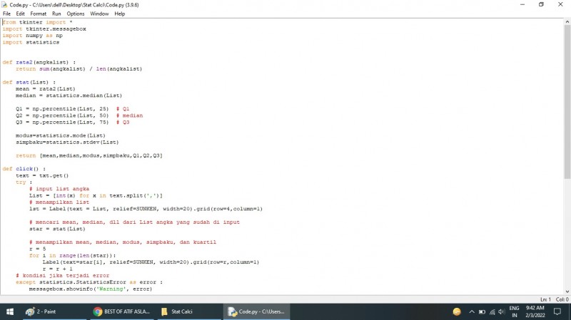 Python program to Basic Stat Calci Using The Python-tkinter - kashipara