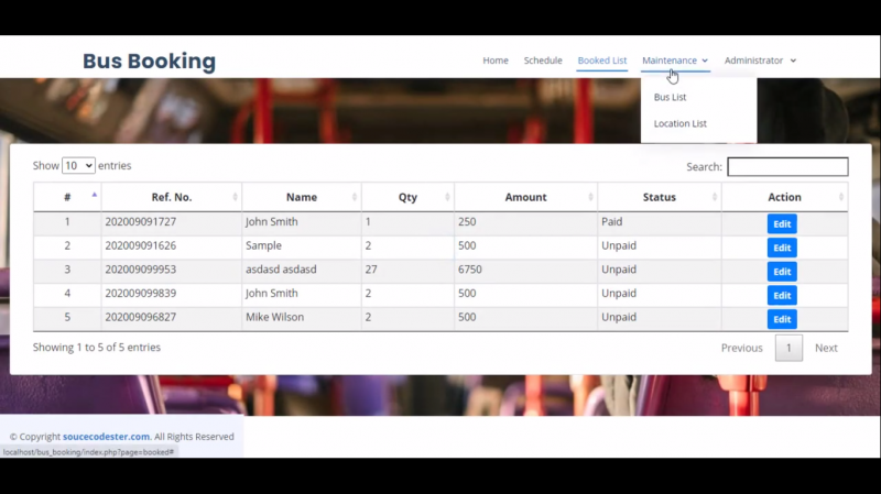 Online Bus Booking System Project In PHP With Source Code And Report ...