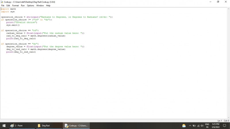 Python program to Basic Deg Rad Using The Python-tkinter - kashipara