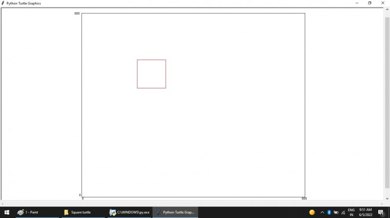 Python program to Basic New Square Turtle Design Using The Python ...