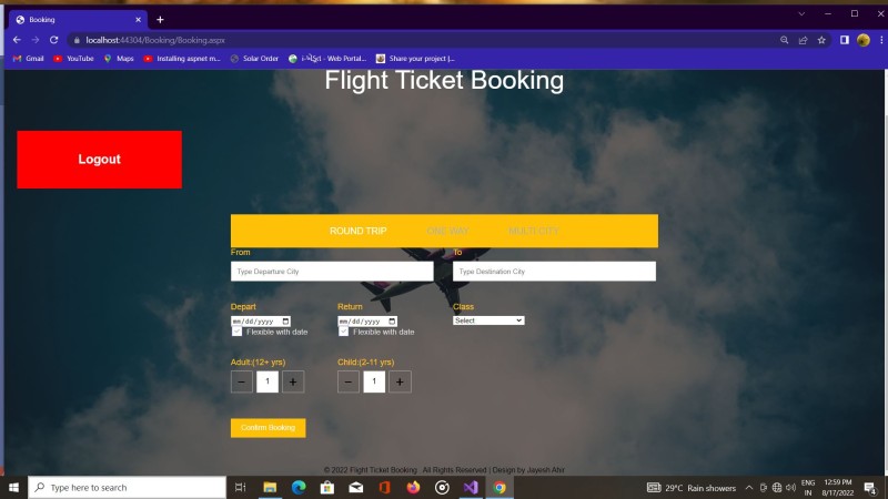 Flight Ticket Booking Services Project in C# .NET with Source Code and ...