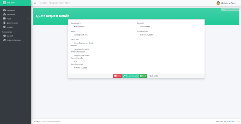 Sanitization Management System Project In PHP With Source Code And ...