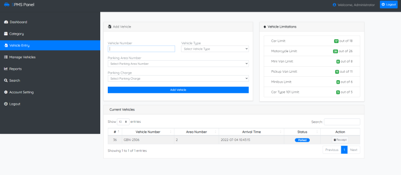 Simple Parking Management System Project in PHP with Source Code and ...